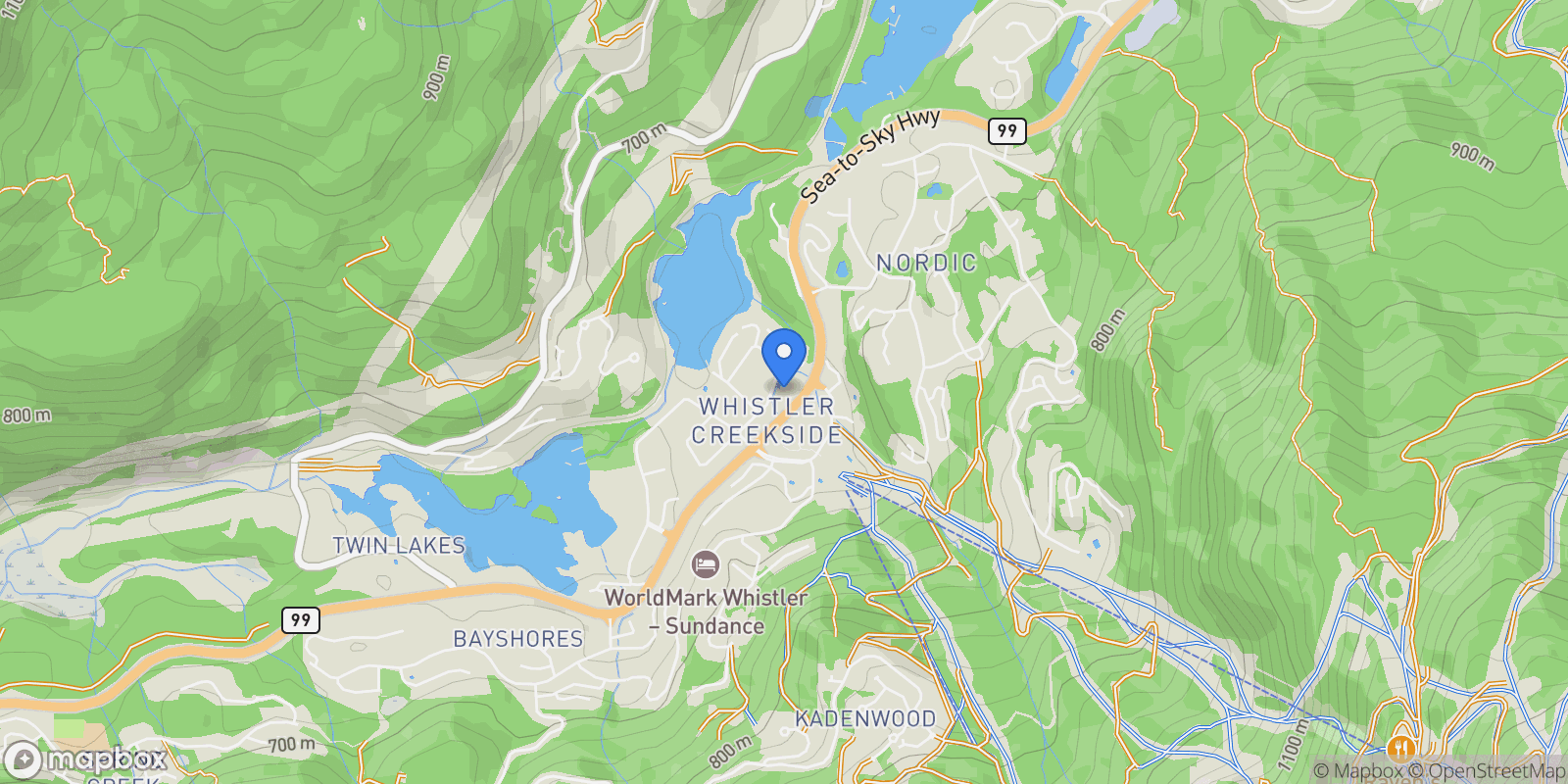 Map showing 2021 Karen Crescent 320, Whistler, British Columbia, Canada.