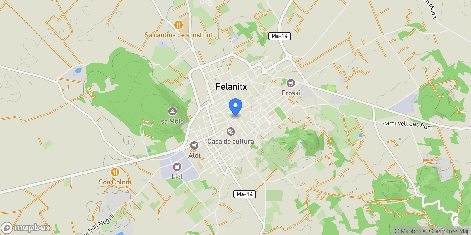 Map showing 07200 Felanitx, Balearic Islands, Spain, Felanitx, Balearic Islands, Spain.