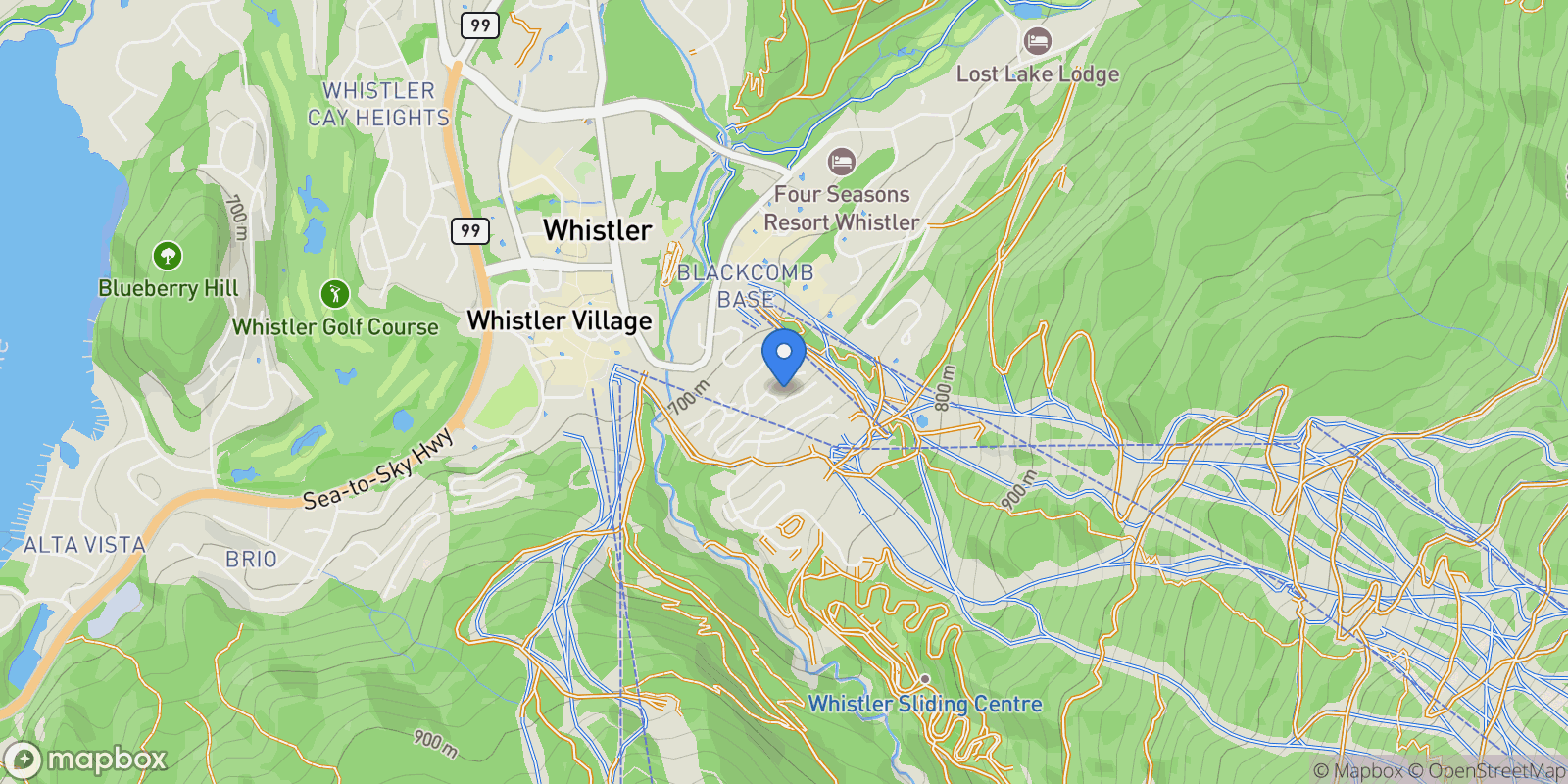 Map showing 4700 Glacier Drive 23, Whistler, British Columbia, Canada.