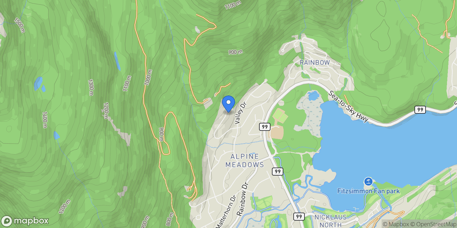 Map showing 8365 Mountain View Drive, Whistler, British Columbia, Canada.