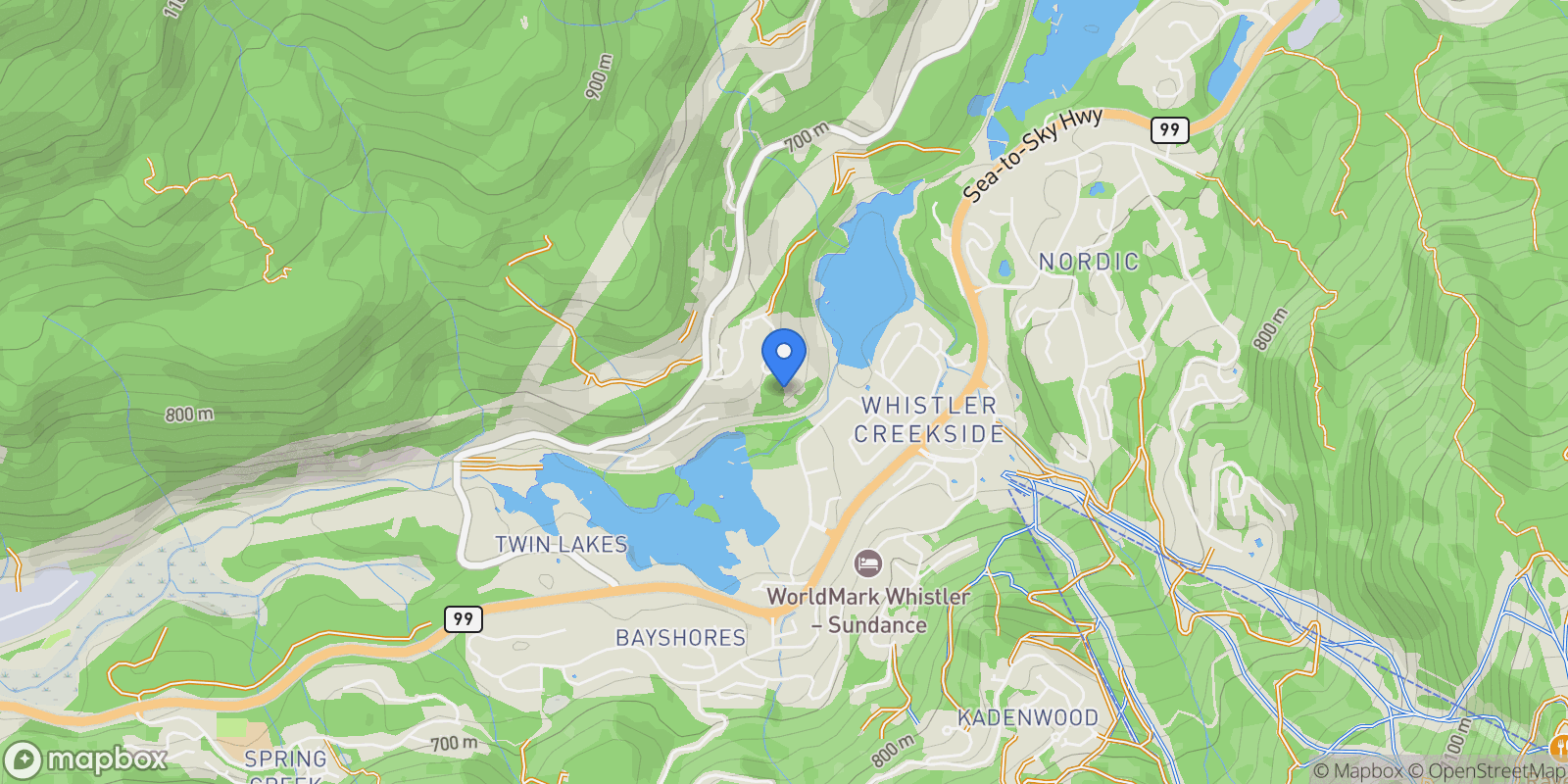 Map showing 5221 Jordan Lane, Whistler, British Columbia, Canada.