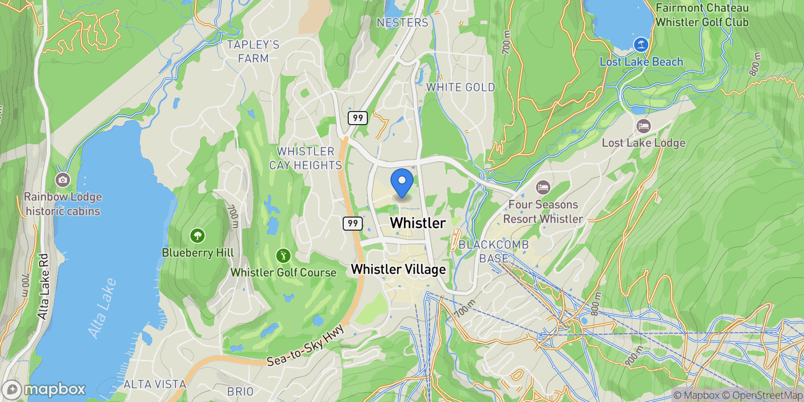 Map showing 4338 Main Street 205, Whistler, British Columbia, Canada.