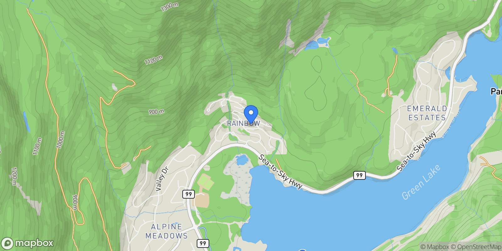 Map showing 8409 Big Sky Terrace, Whistler, British Columbia, Canada.