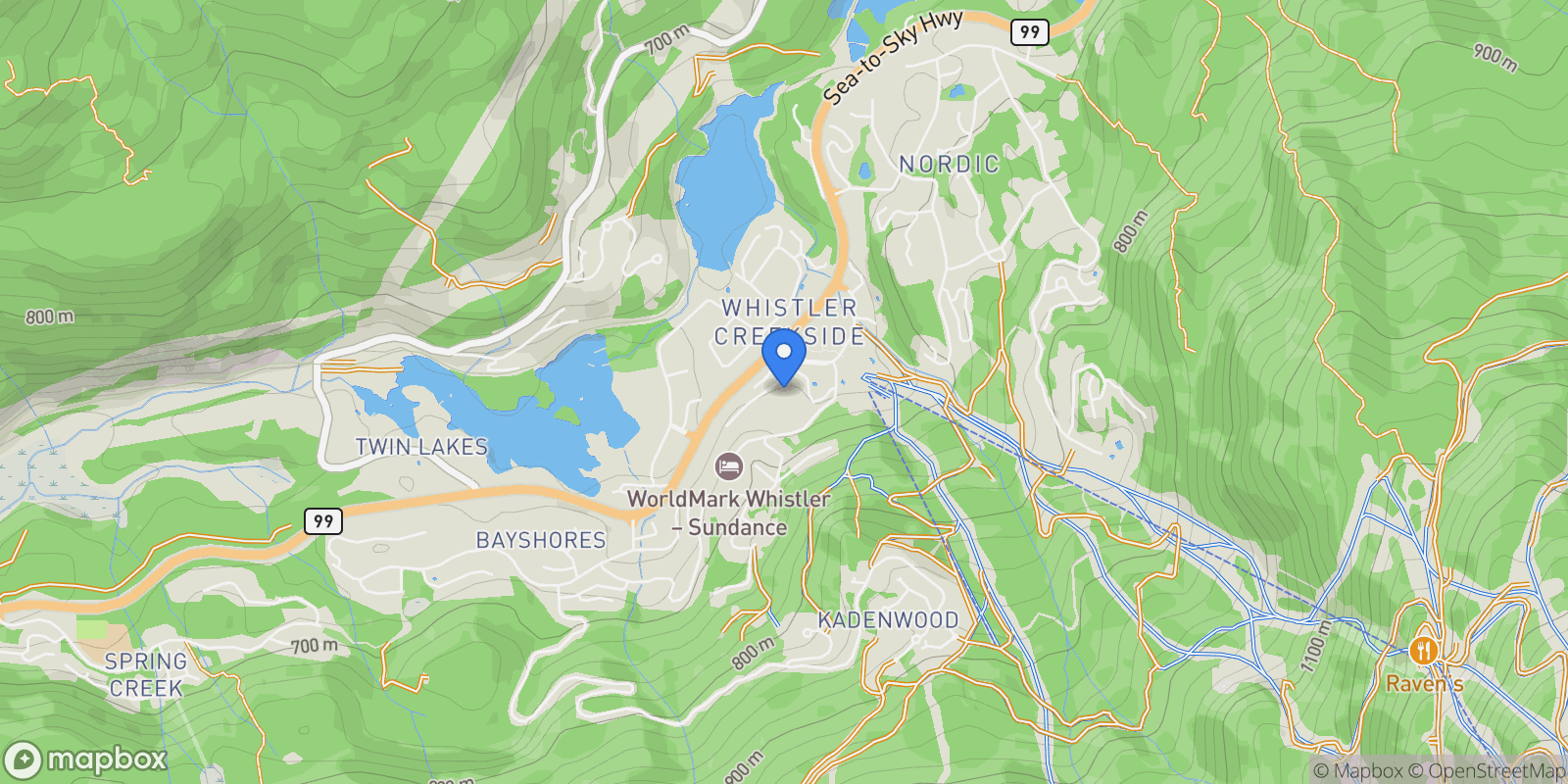 Map showing 2158 Sarajevo Drive 1, Whistler, British Columbia, Canada.
