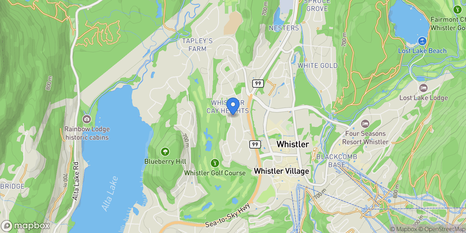Map showing 6361 Fairway Drive, Whistler, British Columbia, Canada.