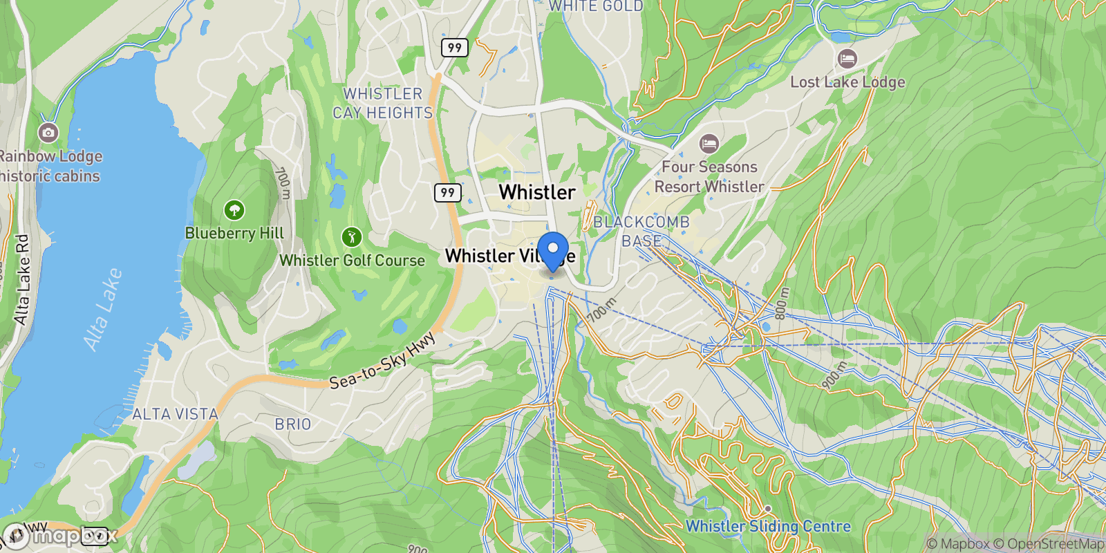 Map showing 4320 Sundial Crescent 315, Whistler, British Columbia, Canada.