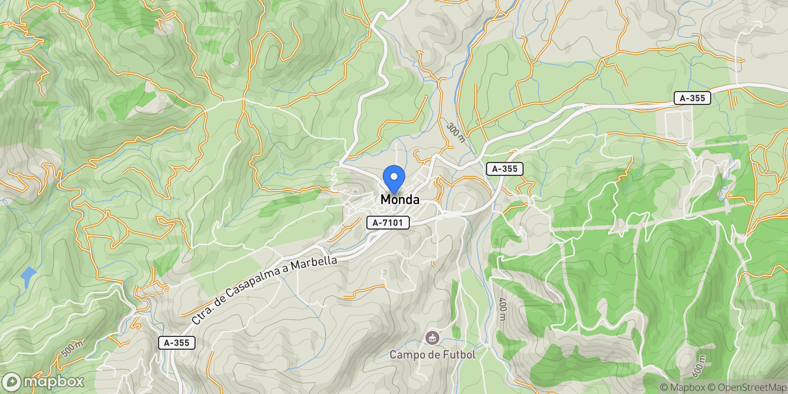 Map showing Monda, Andalusia, Spain.
