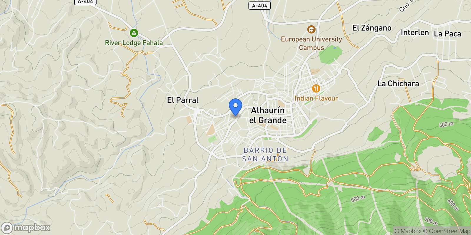 Map showing Alhaurin el Grande, Andalusia, Spain.