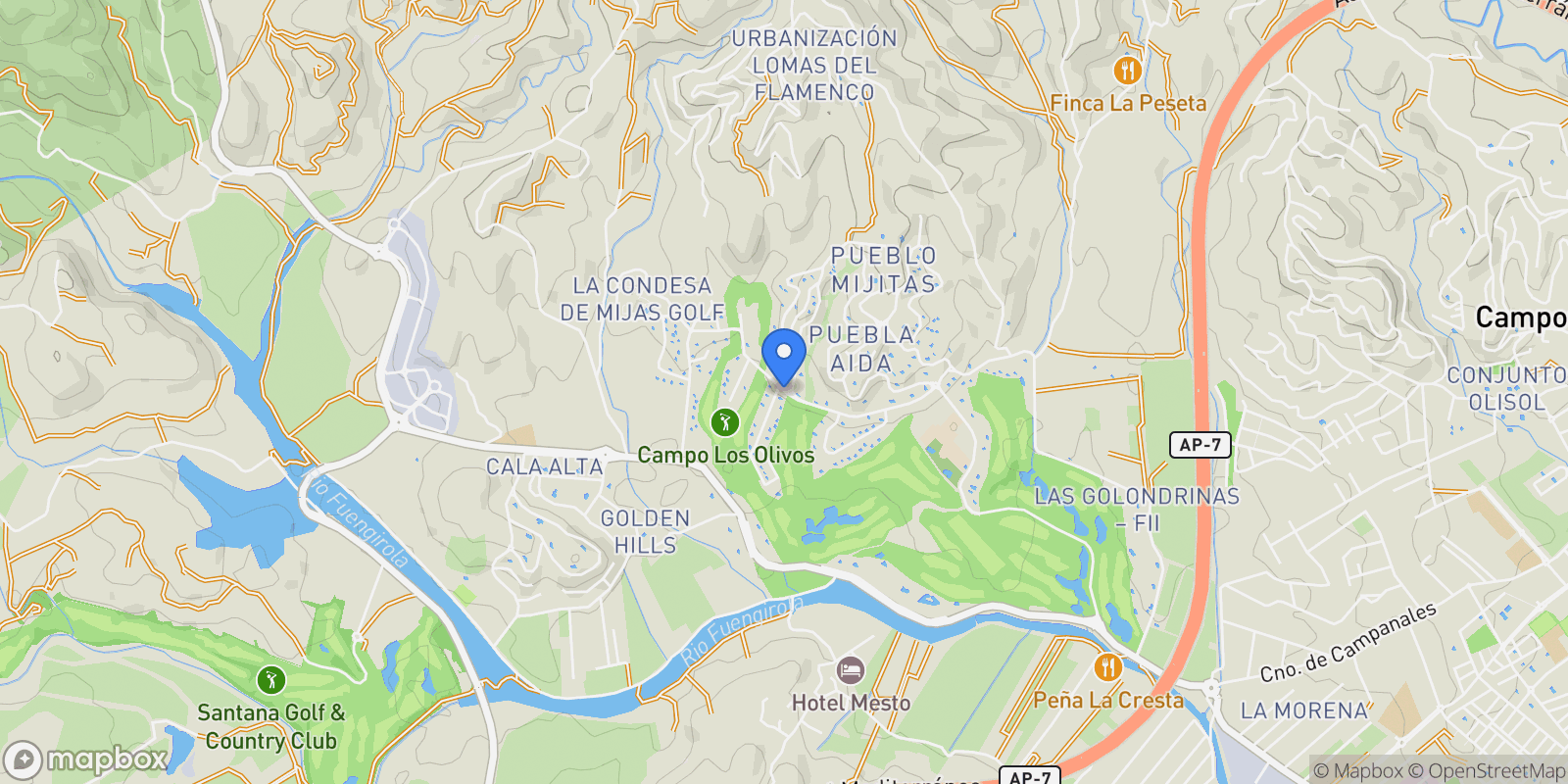 Map showing Mijas, Andalusia, Spain.