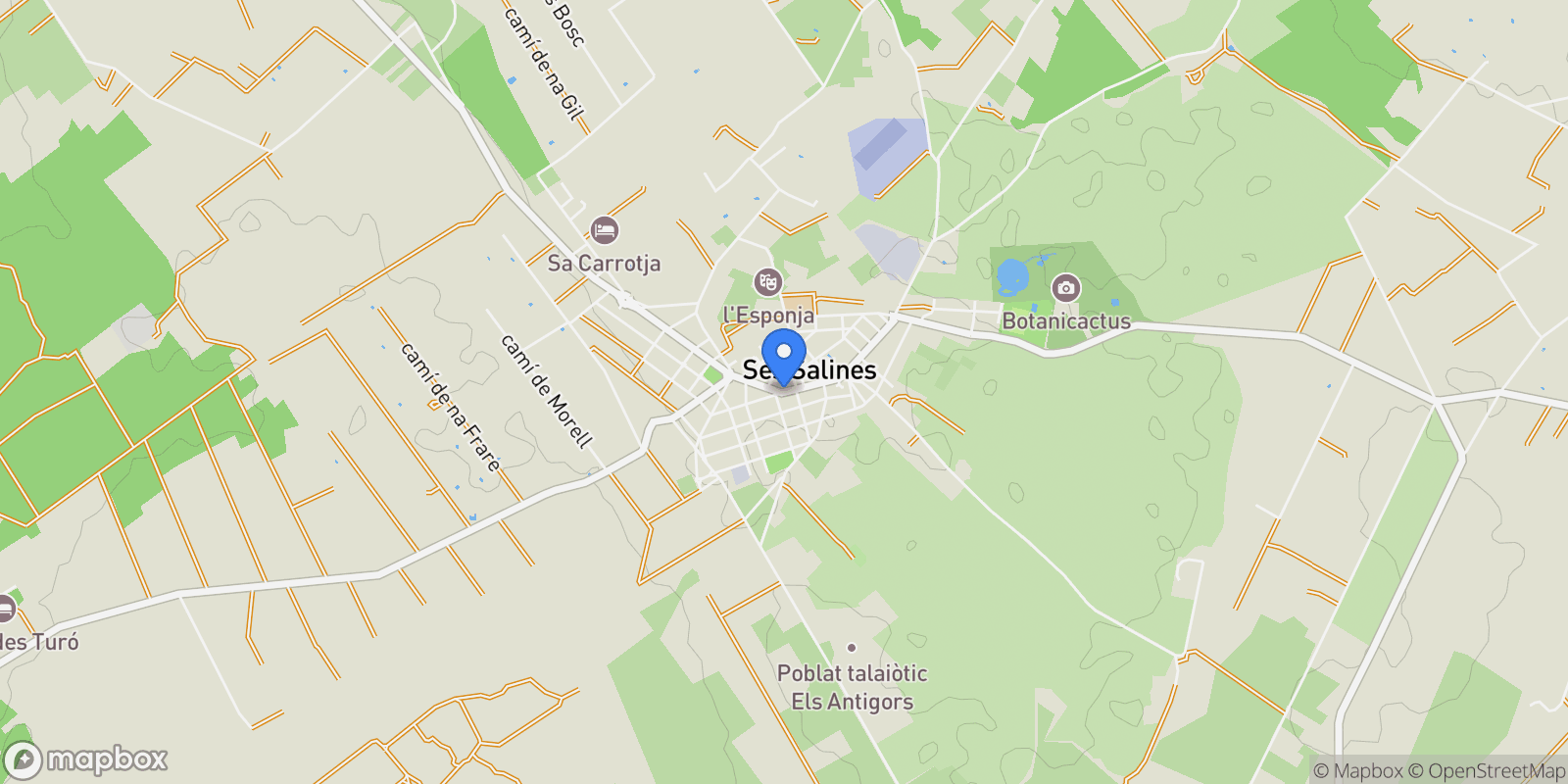 Map showing 07640 Ses Salines, Balearic Islands, Spain, ses Salines, Balearic Islands, Spain.