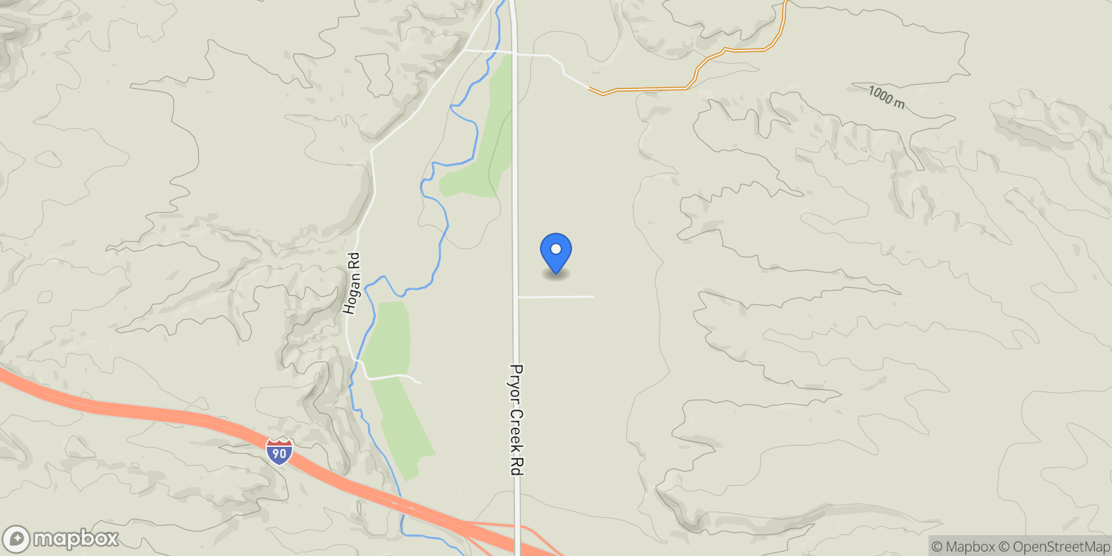 Map showing 325 Three Wolf Road, Huntley, MT 59037, Huntley, Montana, United States.