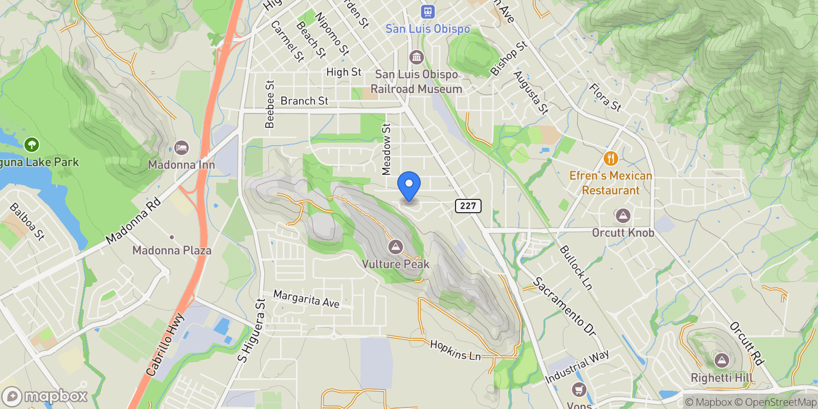 Map showing 527 Stoneridge, San Luis Obispo, California, United States.