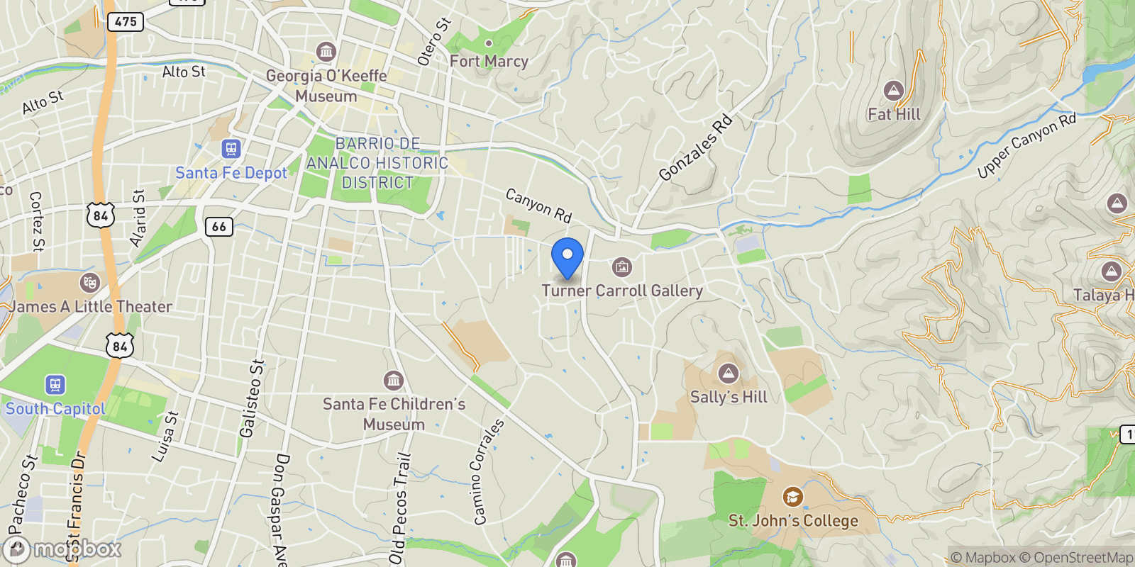 Map showing 831 El Caminito , Santa Fe, NM 87505, Santa Fe, New Mexico, United States.