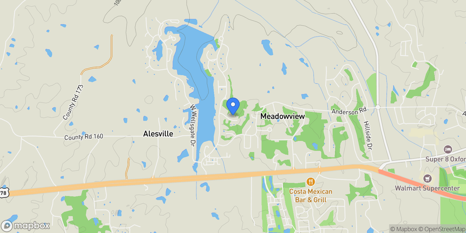 Map showing 4005 Pintail Cove, Oxford, MS 38655, Oxford, Mississippi, United States.