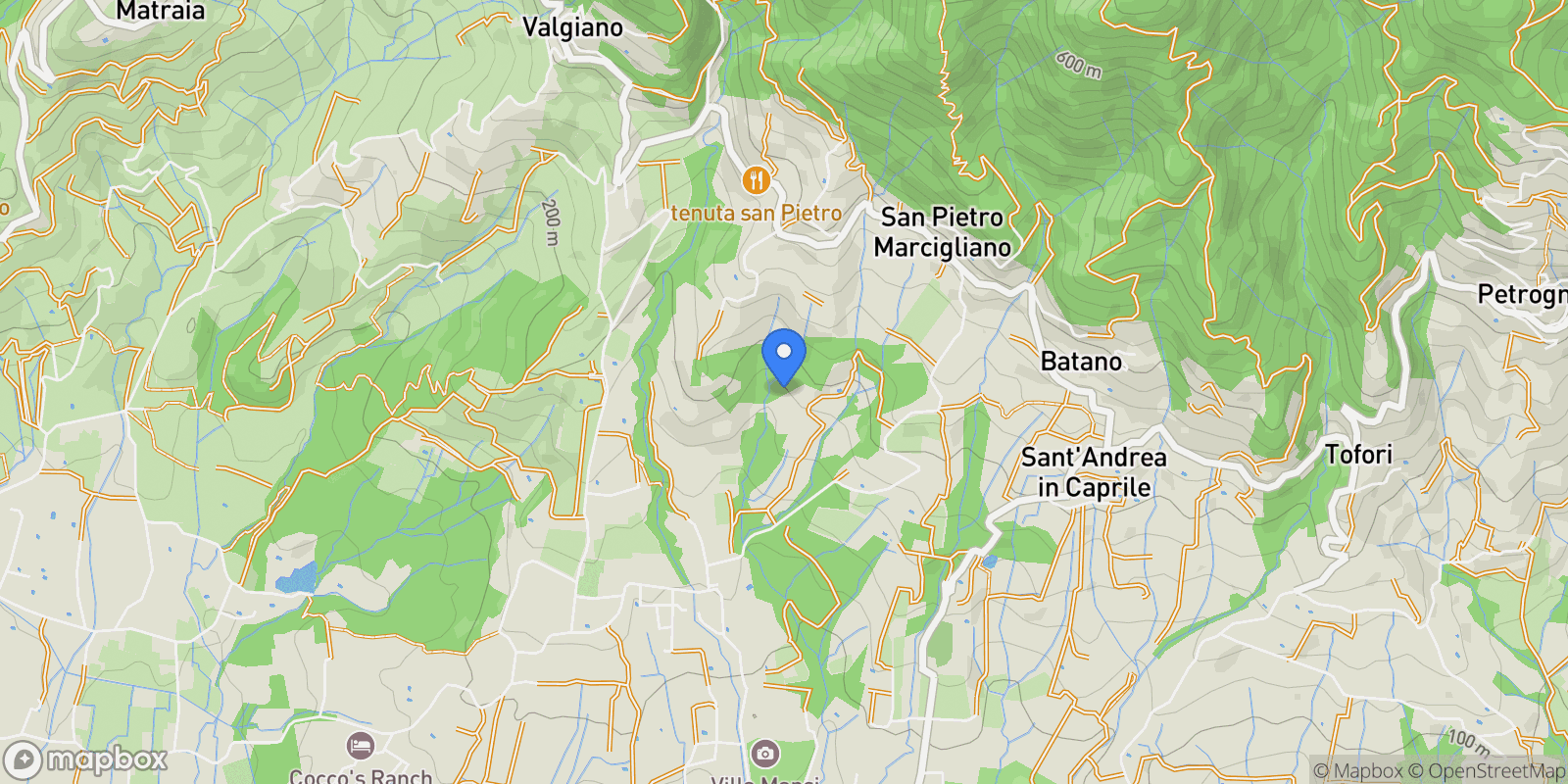 Map showing WH, Tuscany, Italy.
