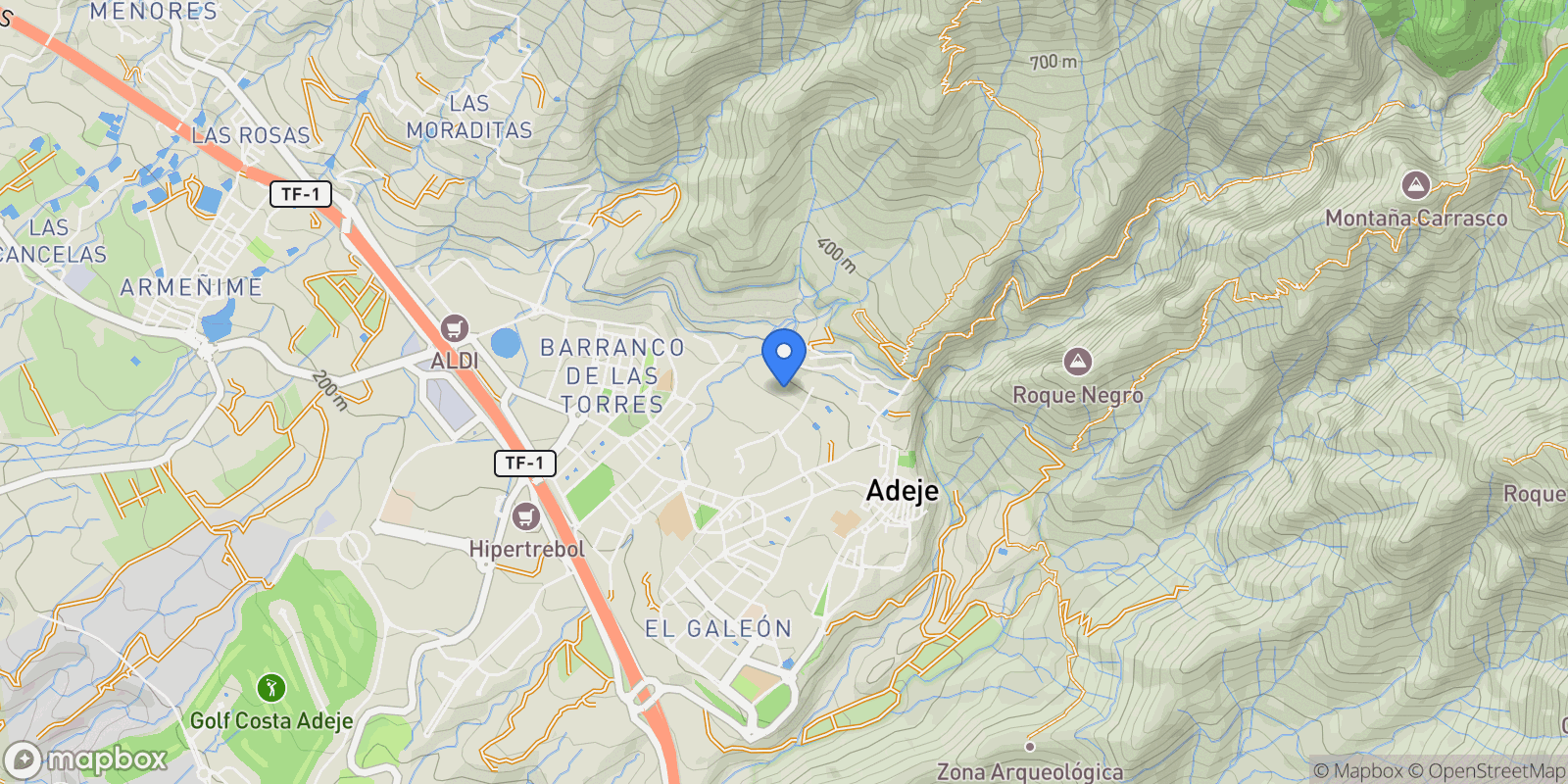 Map showing 38670 Adeje, Santa Cruz de Tenerife, Spain, Adeje, Canary Islands, Spain.