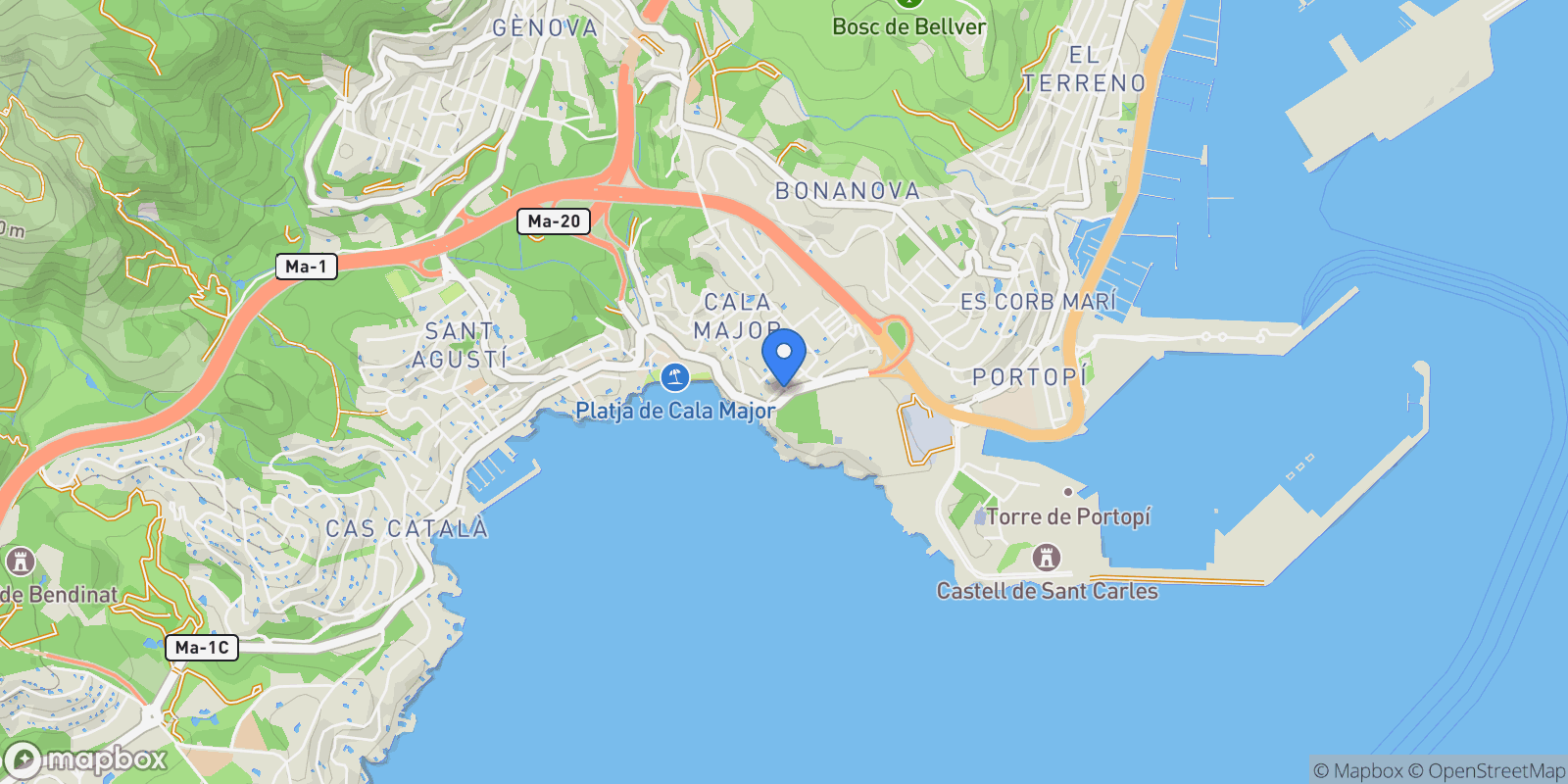 Map showing Avinguda de Joan Miró, 250, 07015 Palma, Illes Balears, Spain, Palma, Balearic Islands, Spain.