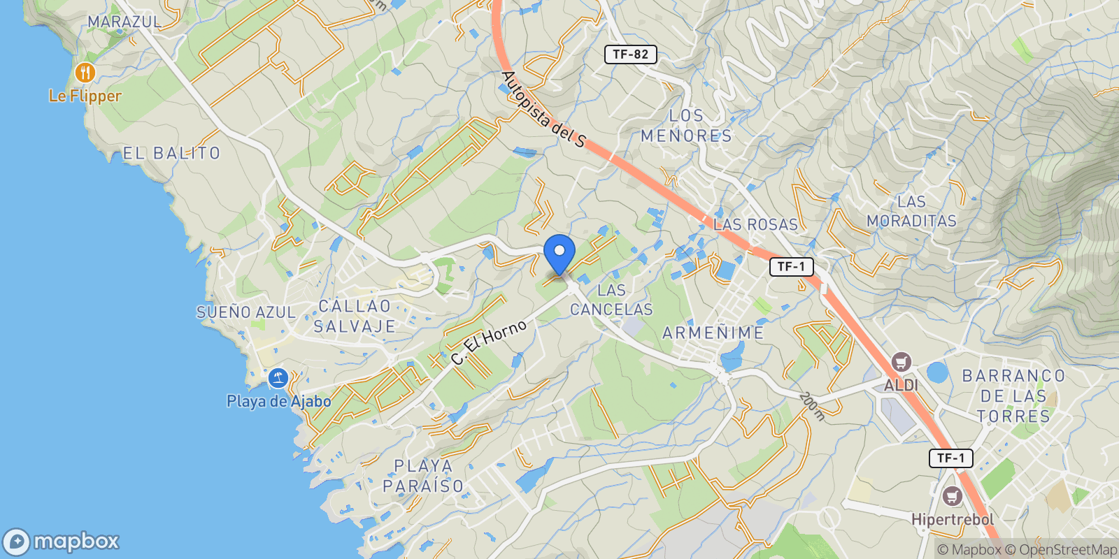 Map showing 38678 Adeje, Santa Cruz de Tenerife, Spain, Adeje, Canary Islands, Spain.