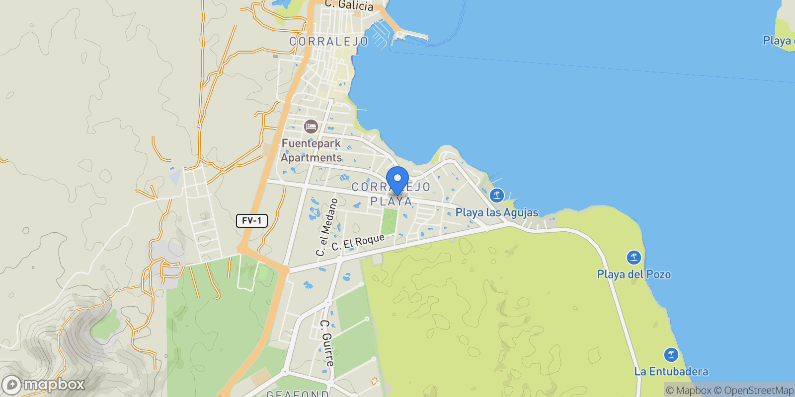 Map showing 35660 Corralejo, Las Palmas, Spain, La Oliva, Canary Islands, Spain.