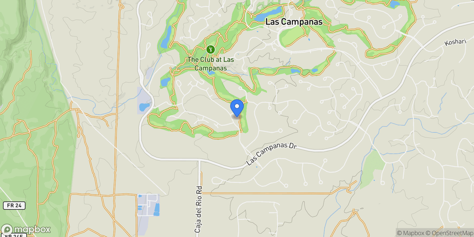 Map showing 36 Paseo Aragon, Santa Fe, NM 87506, Santa Fe, New Mexico, United States.