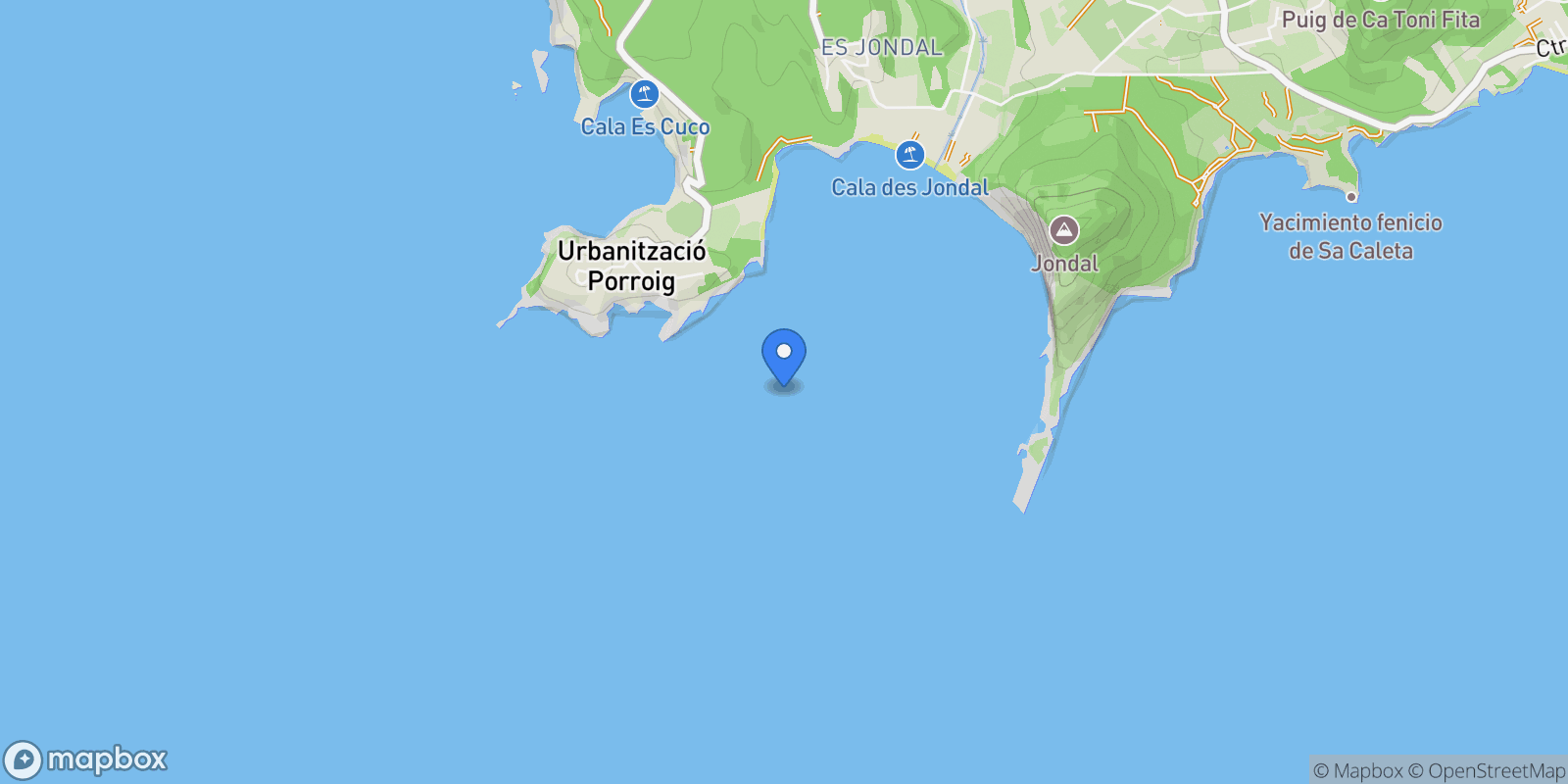 Map showing San Jose, Balearic Islands, Spain.