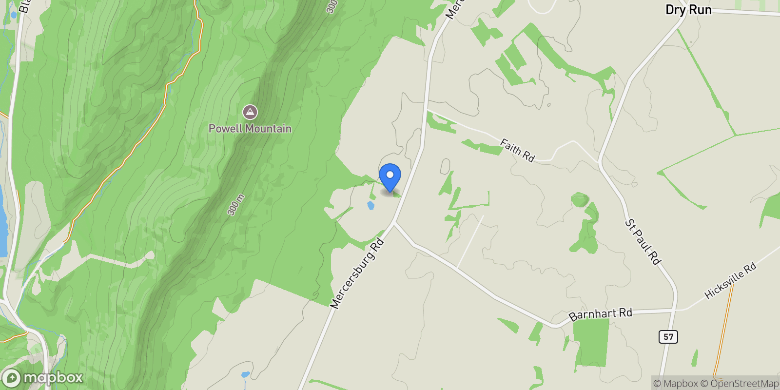 Map showing 14122 MERCERSBURG RD ROAD, CLEAR SPRING, MD 21722, Clear Spring, Maryland, United States.