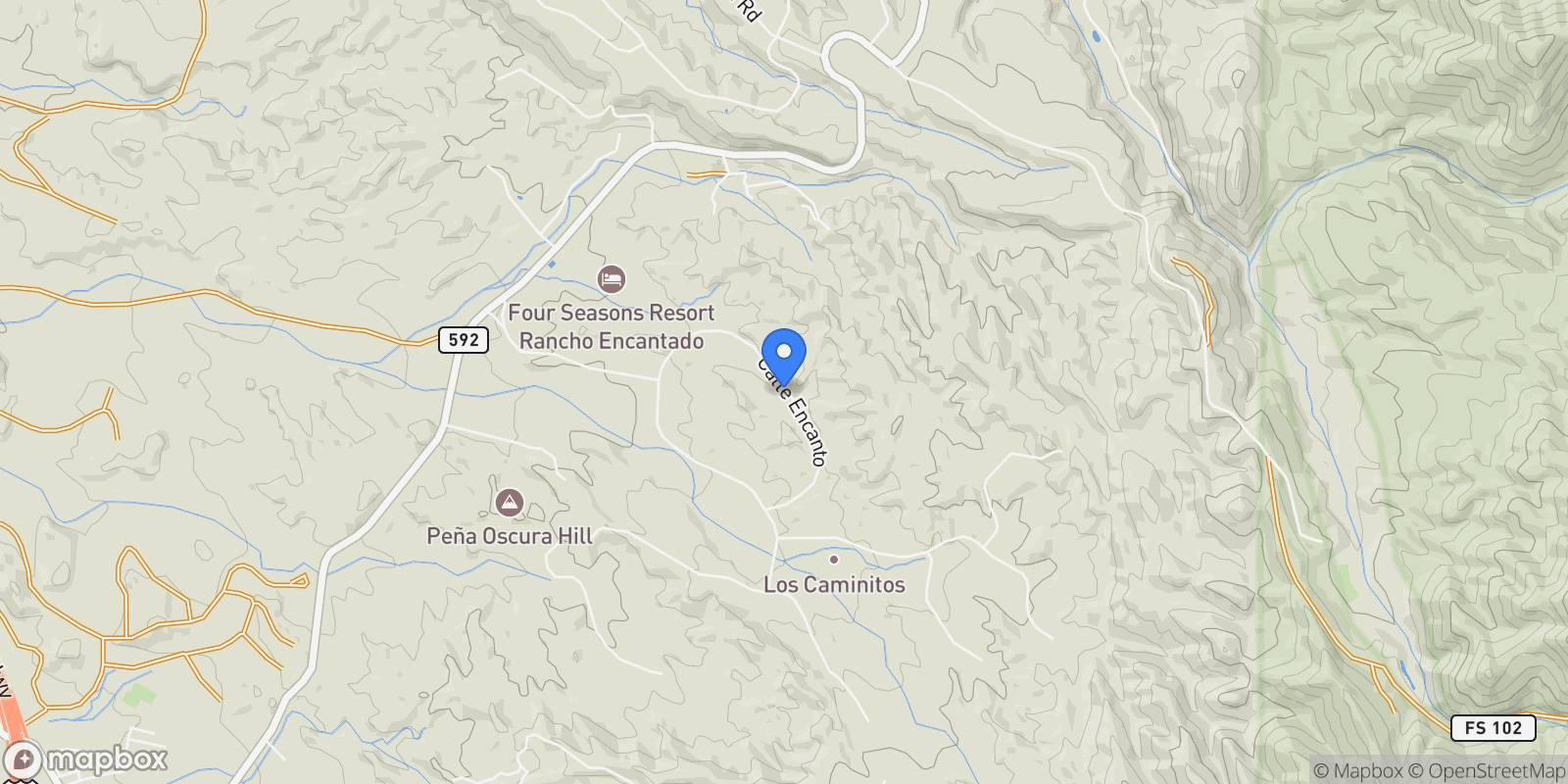 Map showing 72 Sendero Encanto, Santa Fe, NM 87506, Santa Fe, New Mexico, United States.