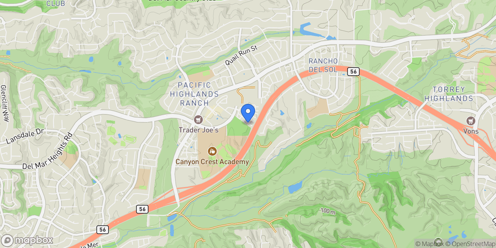 Map showing 13049 Cadencia Pl, San Diego, California, United States.