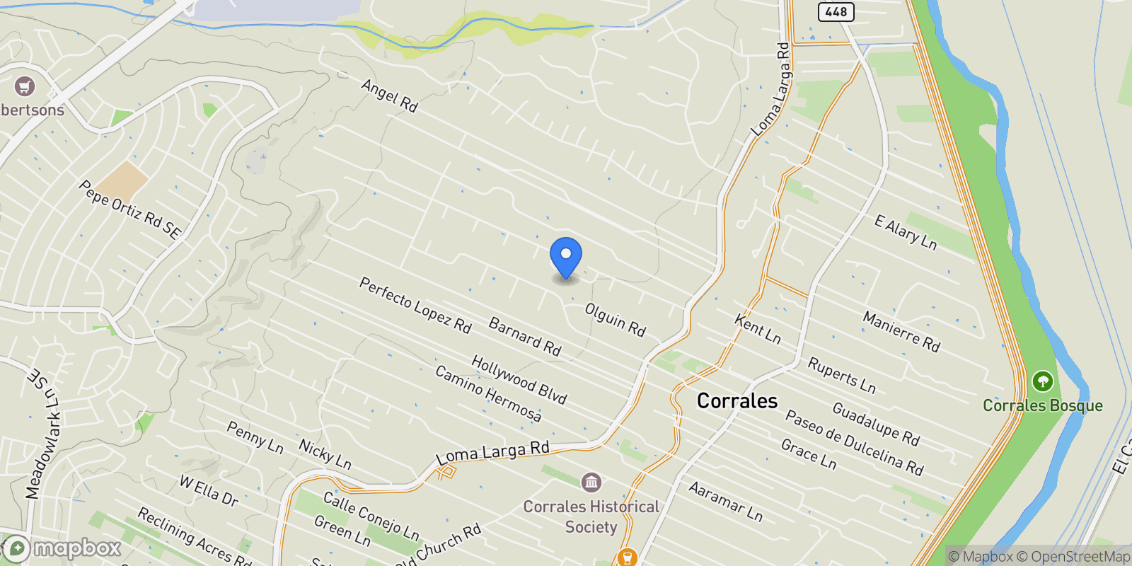 Map showing 0 Wallace Lane, Corrales, NM 87048, Corrales, New Mexico, United States.