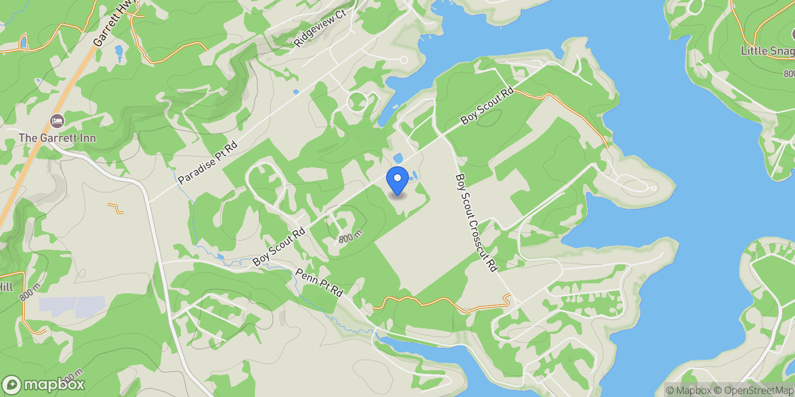 Map showing 1240 BOY SCOUT RD ROAD, OAKLAND, MD 21550, McHenry, Maryland, United States.