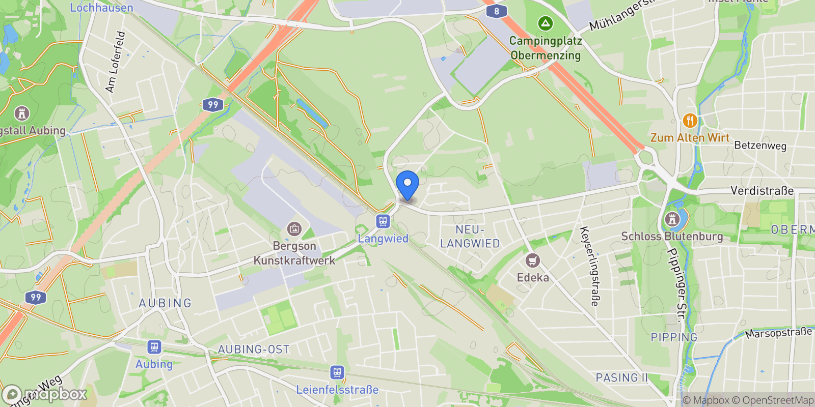 Map showing Munich, Bavaria, Germany.