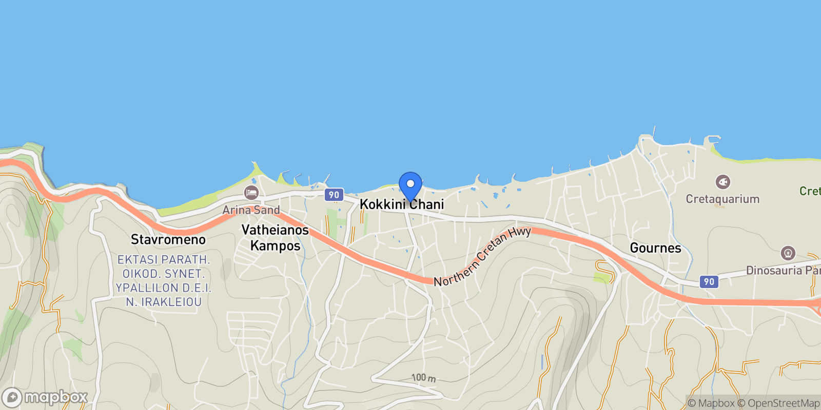 Map showing Community of Anopolis, Gouves, Greece.