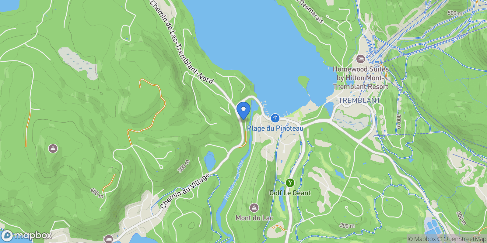 Map showing 133 Rue St-Jean, Laurentides, Mont-Tremblant, Quebec, Canada.