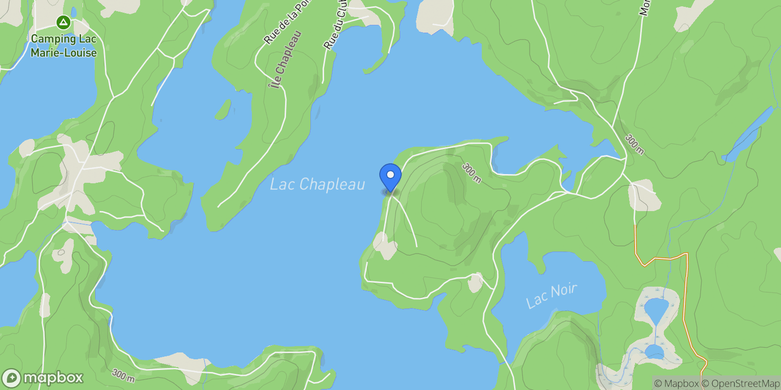 Map showing 74 Ch. Miller, Laurentides, La Minerve, Quebec, Canada.