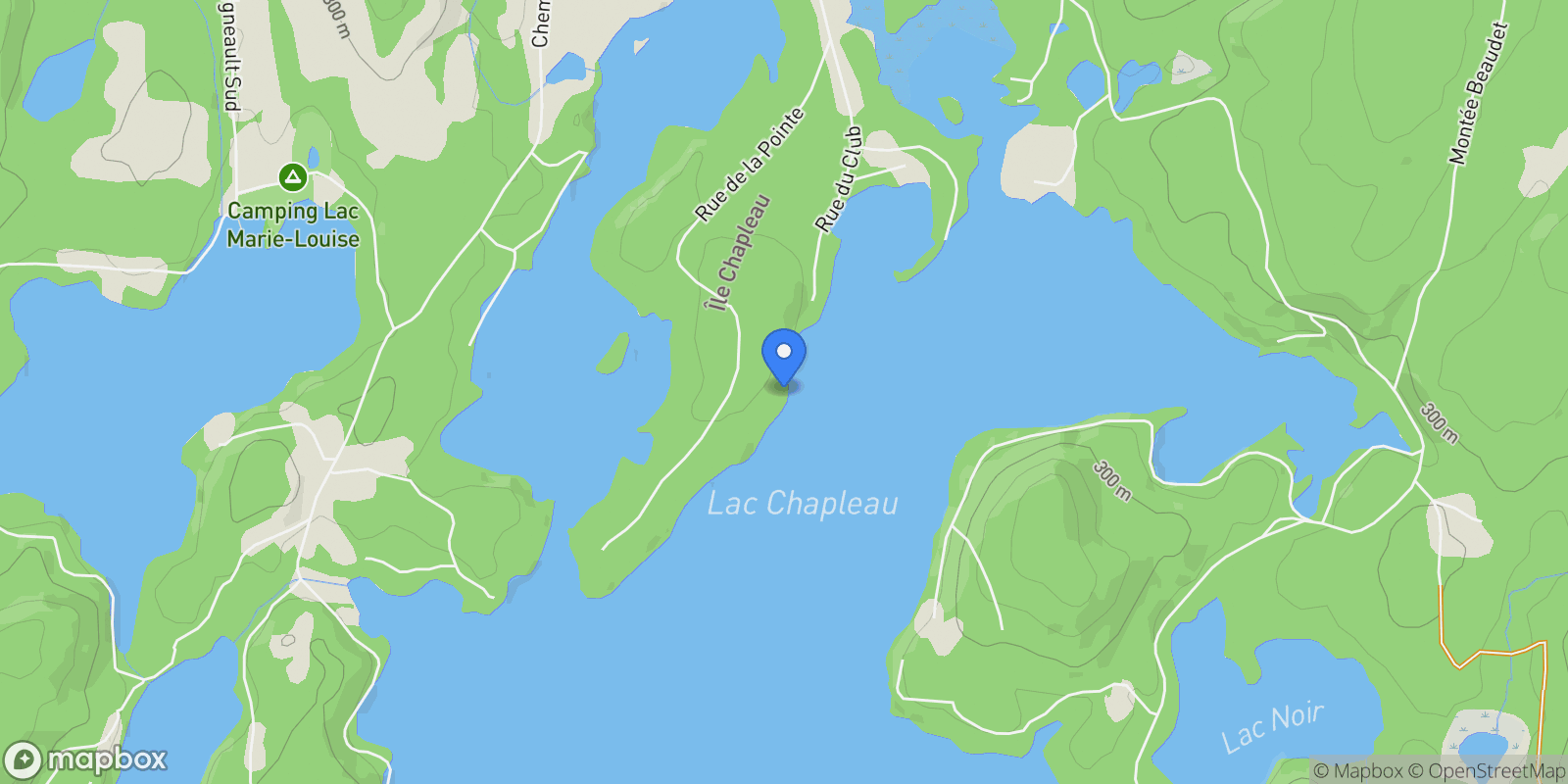 Map showing 33 Rue de la Pointe, Laurentides, La Minerve, Quebec, Canada.