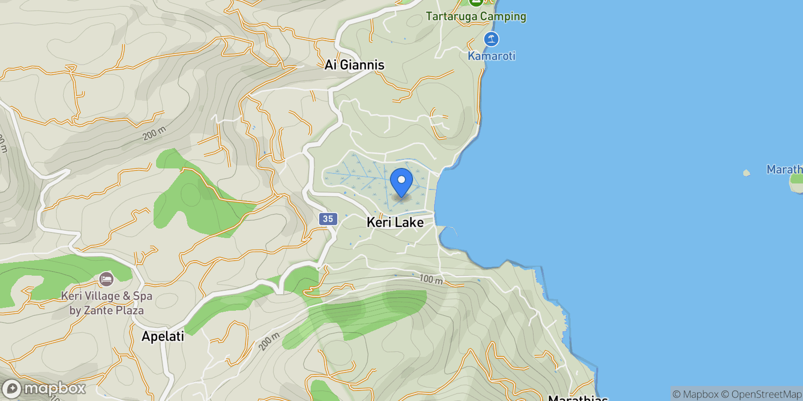 Map showing Keriou, Laganas, Greece.