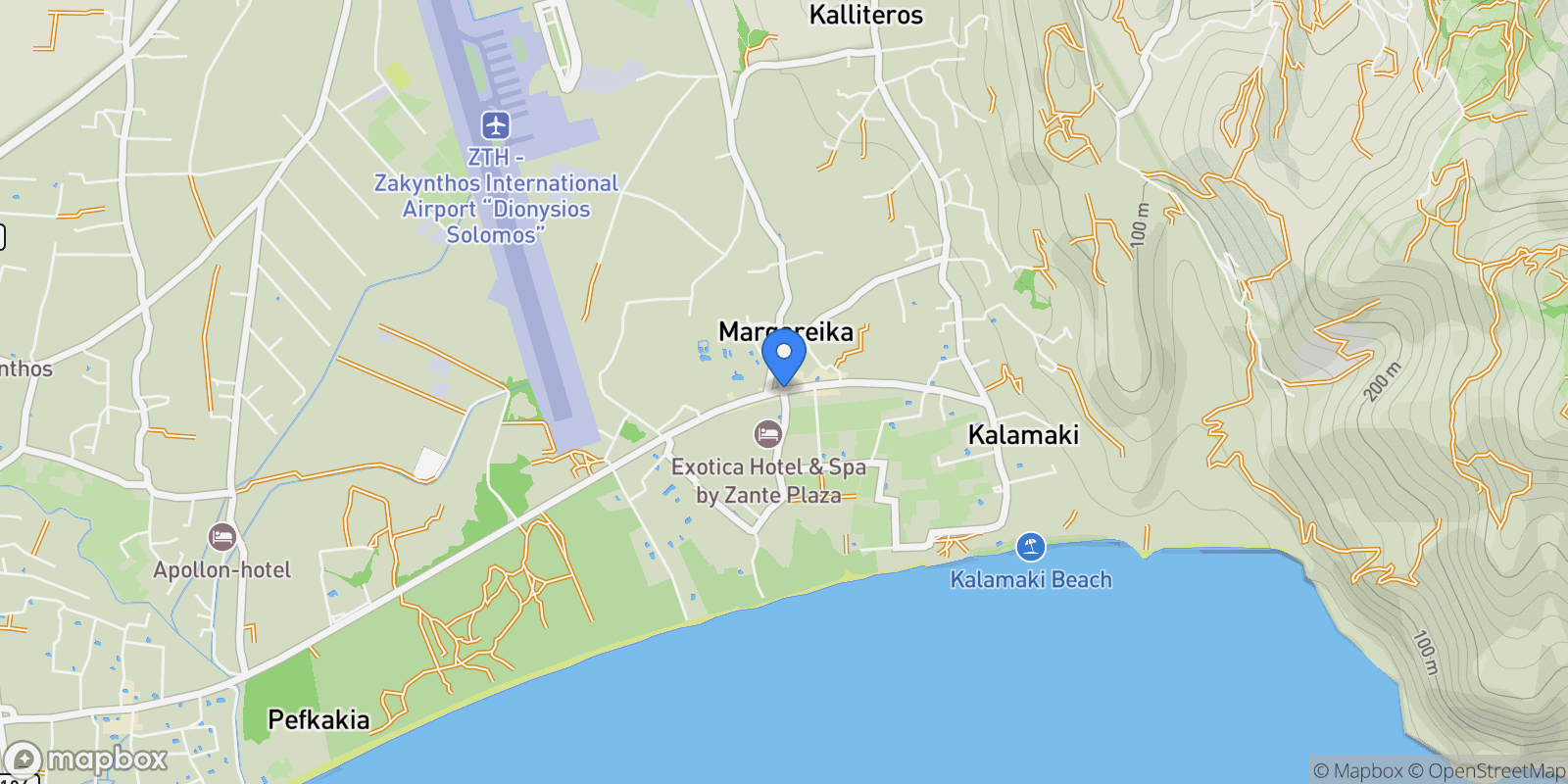 Map showing Kalamakiou, Laganas, Greece.