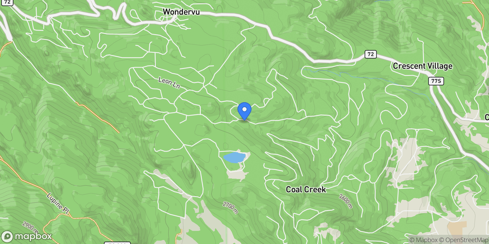 Map showing 713 Rudi Lane, Gold Hill, Colorado, United States.
