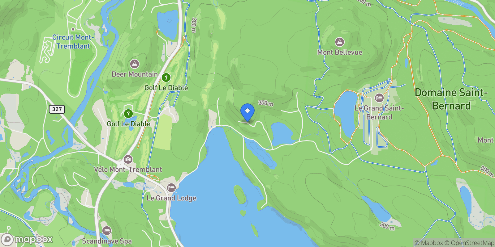 Map showing 164 Rue Dubois, Laurentides, Mont-Tremblant, Quebec, Canada.