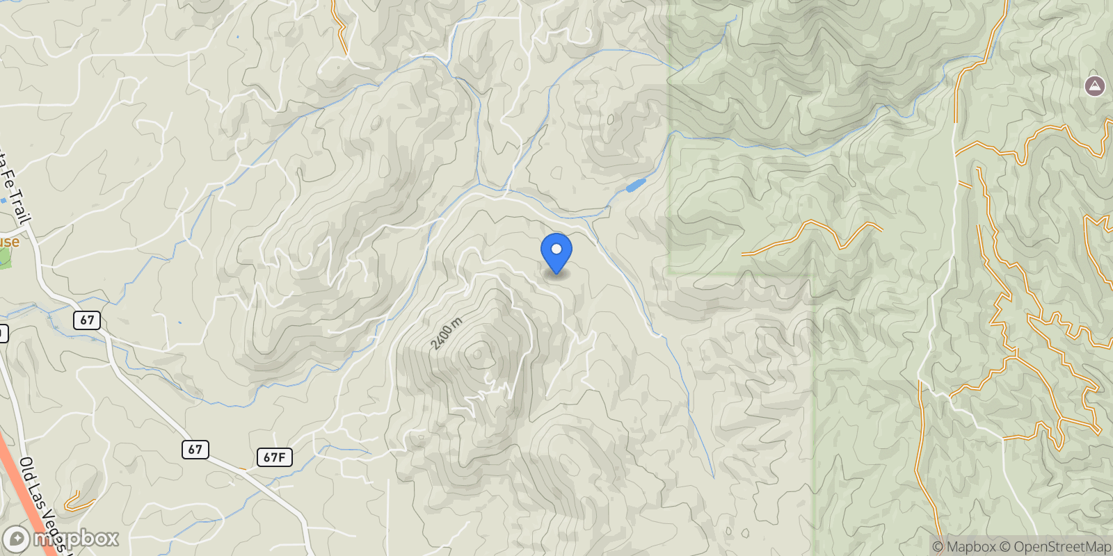Map showing 136 Overlook Road, Santa Fe, NM 87505, Santa Fe, New Mexico, United States.