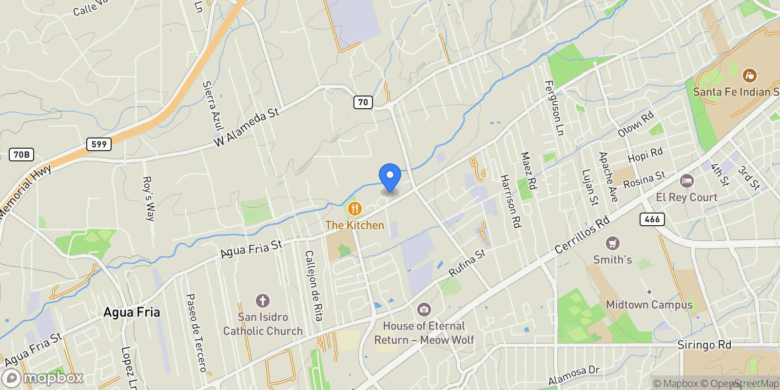 Map showing 3698 Lugar De Padilla , Santa Fe, NM 87507, Santa Fe, New Mexico, United States.