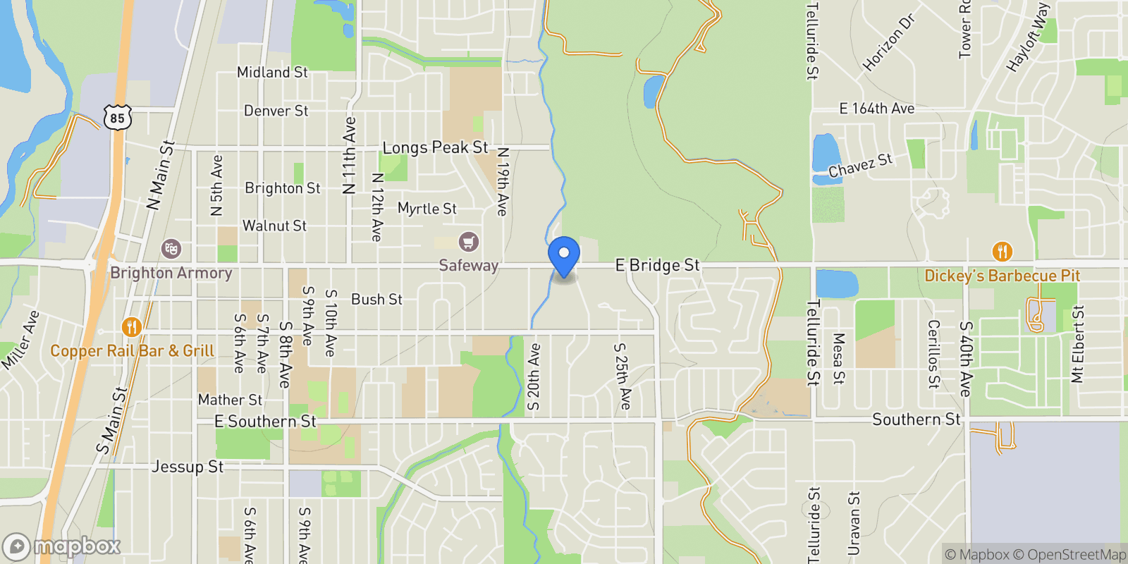 Map showing 63 S 22nd Ave A1-B8, Brighton, Colorado, United States.