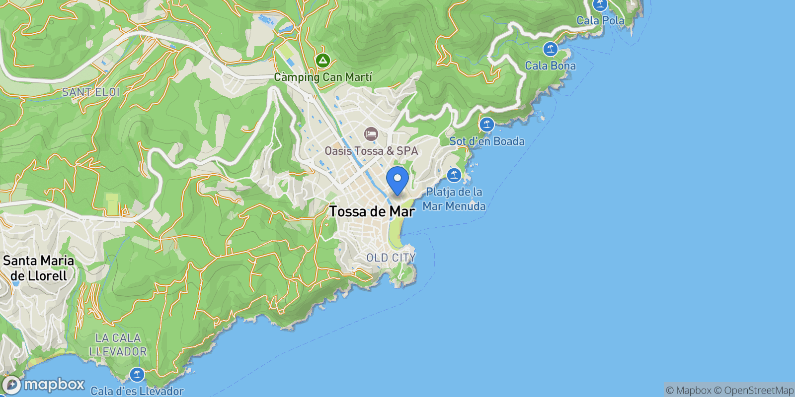 Map showing enric granados, Girona, Tossa de Mar, Catalonia, Spain.