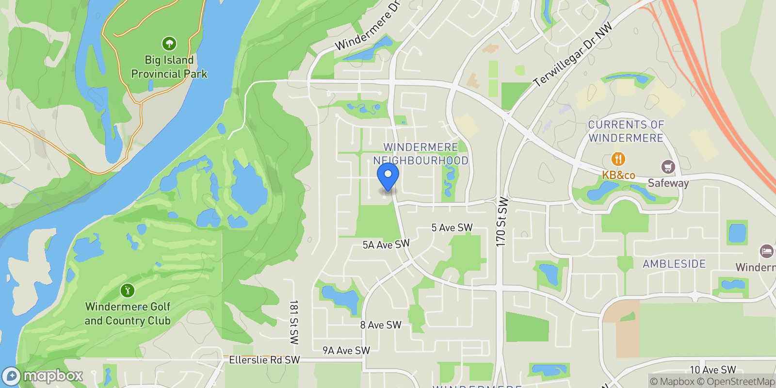 Map showing 4111 Westcliff Heath SW, Edmonton, AB T6W 0X9, Edmonton, Alberta, Canada.