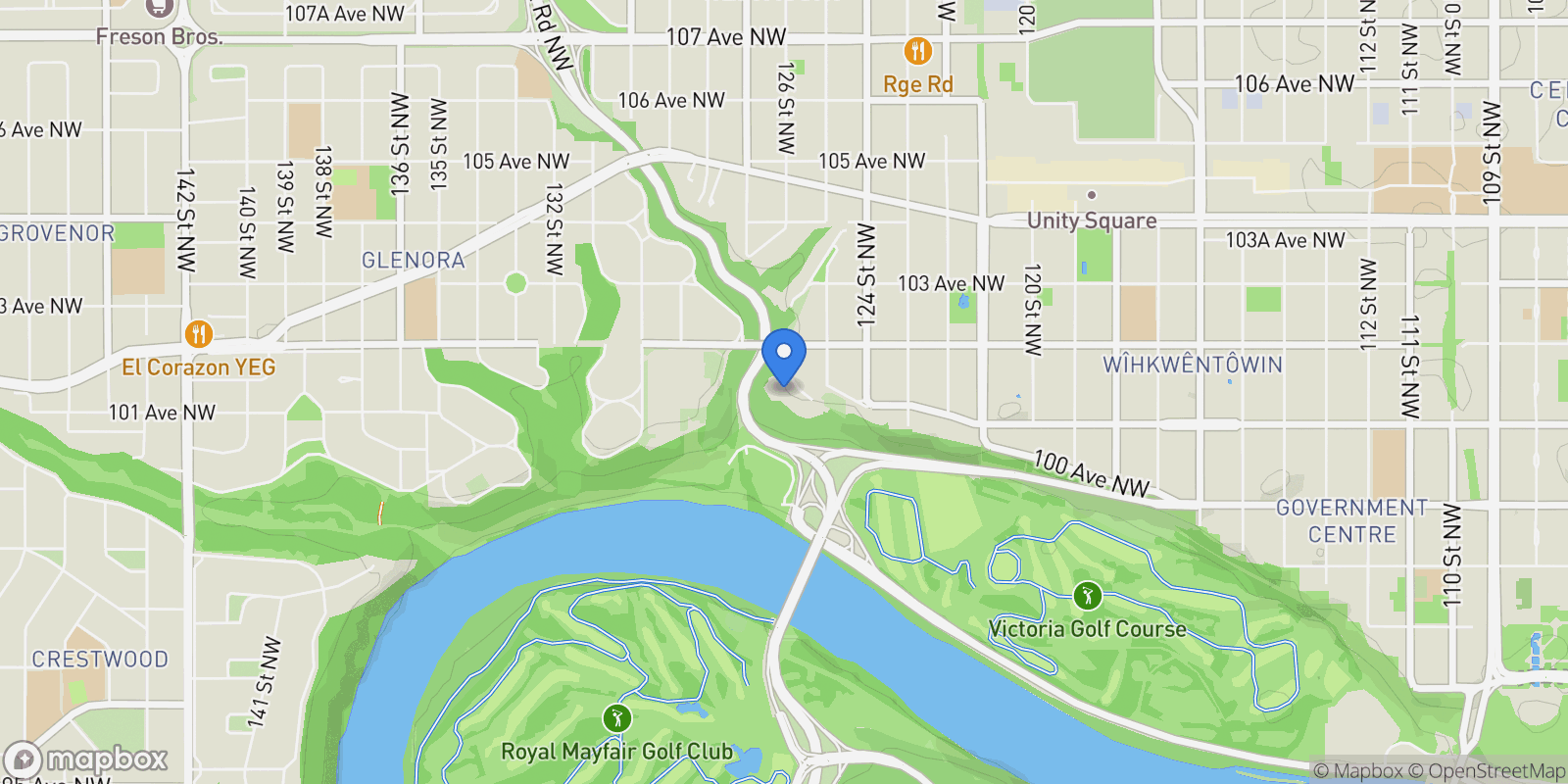 Map showing 10143 Clifton Place  1101, Edmonton, AB T5H 0E7, Edmonton, Alberta, Canada.