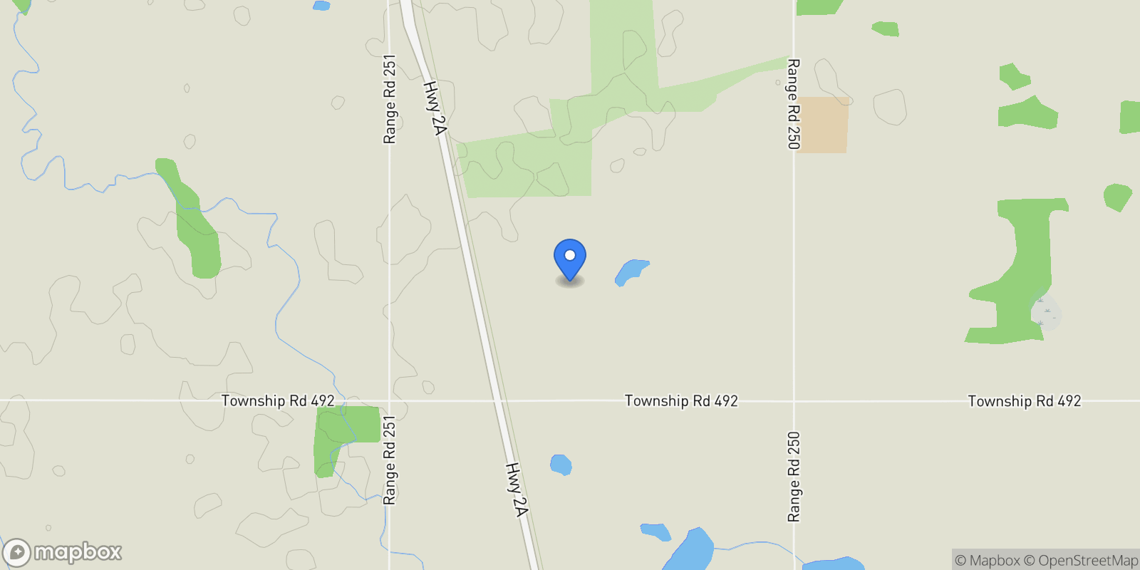 Map showing B-25056 Township Road 492, Rural Leduc County, AB T4X 2M6, Leduc, Alberta, Canada.