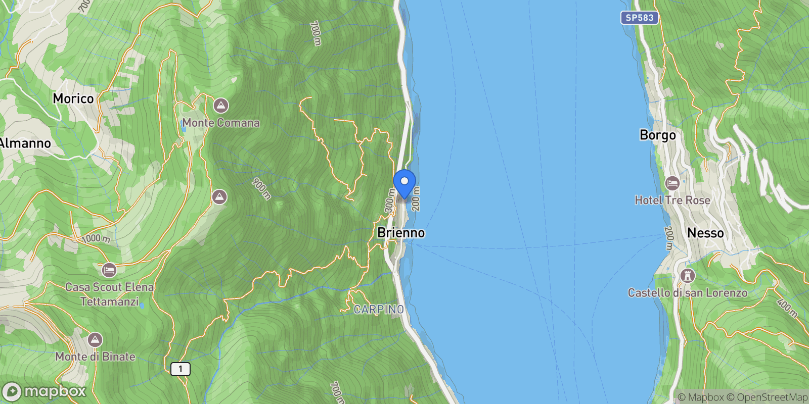 Map showing Via Regina, 118, 22010 Brienno CO, Italy, Brienno, Lombardy, Italy.