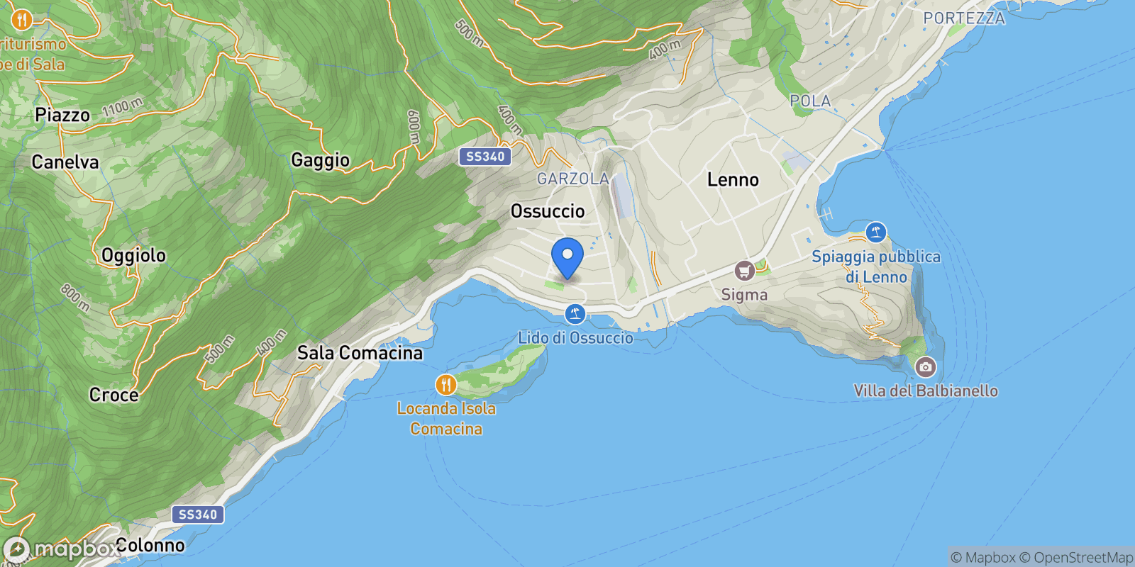 Map showing 22010 Ossuccio, Province of Como, Italy, Ossuccio, Lombardy, Italy.