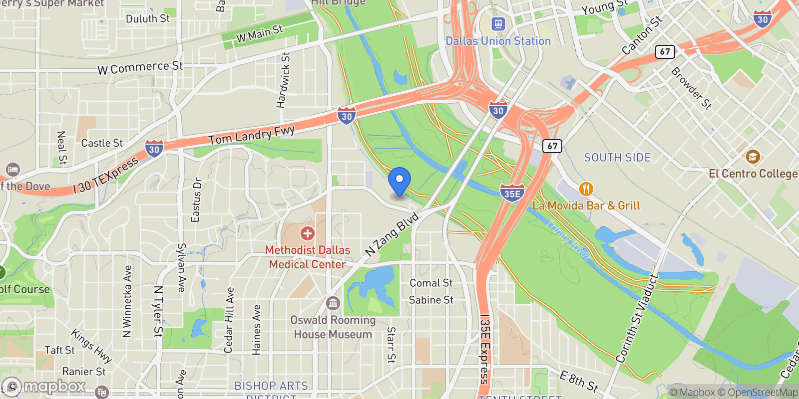 Map showing 381 E Greenbriar Lane 804, Dallas, Texas, United States.