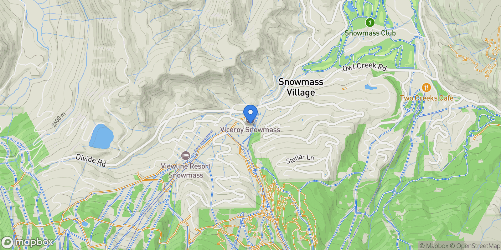 Map showing 130 Wood Road, Snowmass Village, Colorado, United States.
